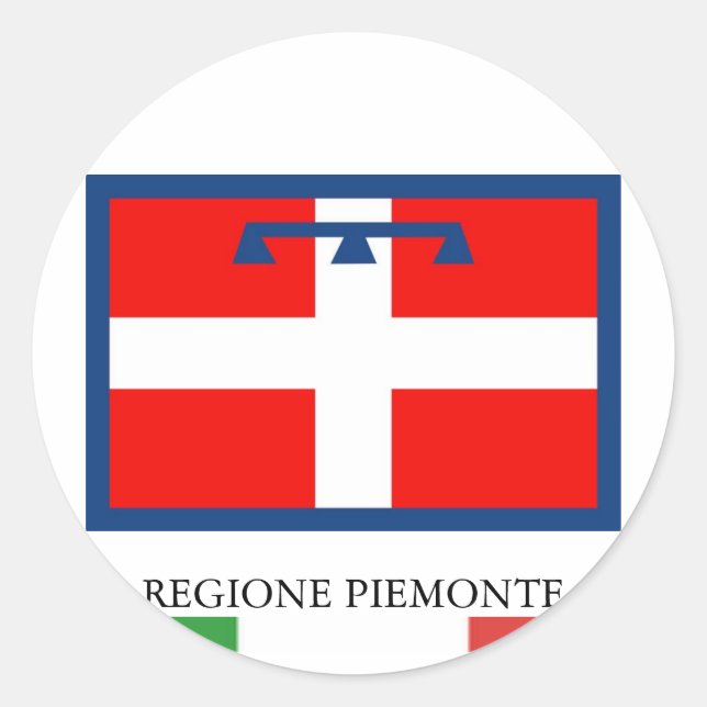 Regione Piemonte flag Classic Round Sticker (Front)