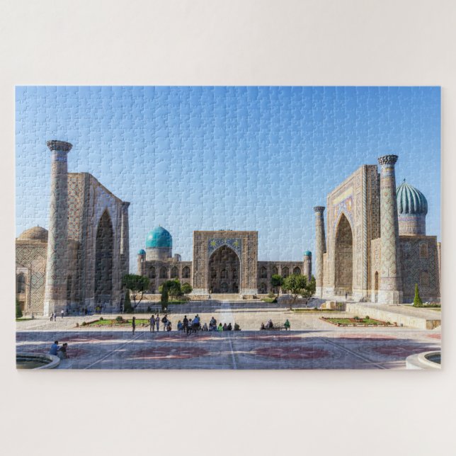 Registan square at sunset - Samarkand, Uzbekistan Jigsaw Puzzle (Horizontal)