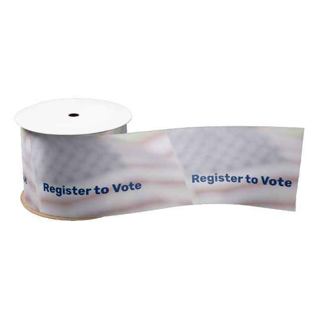 Register to Vote 2024 American US Flag Patriotic Satin Ribbon (Spool)
