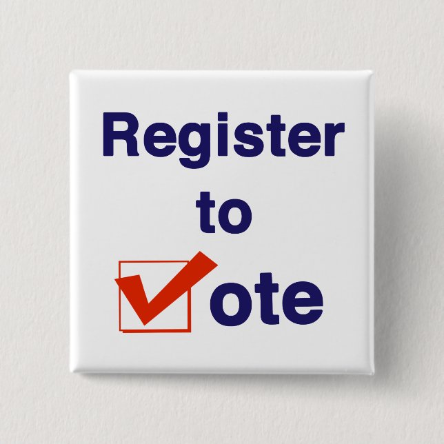 Register To Vote 2026 2 Inch Square Button (Front)