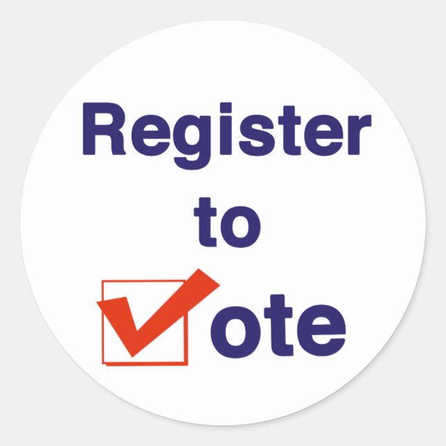 Register To Vote 2026 Classic Round Sticker (Front)