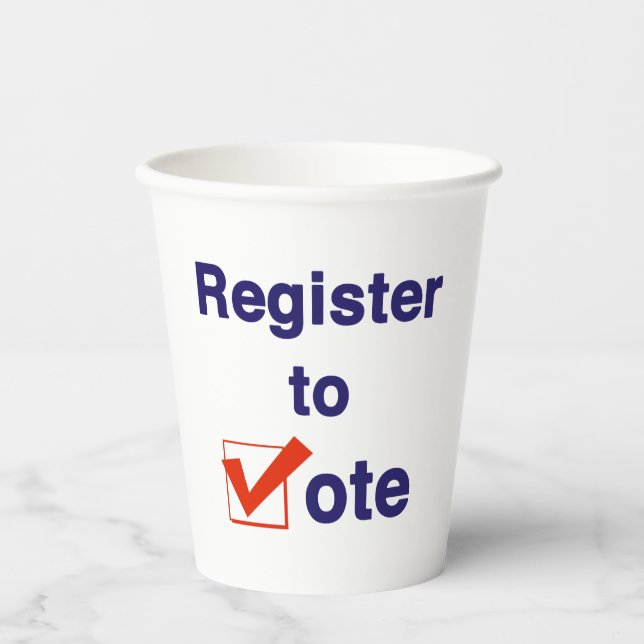 Register To Vote 2026 Paper Cups (Front)