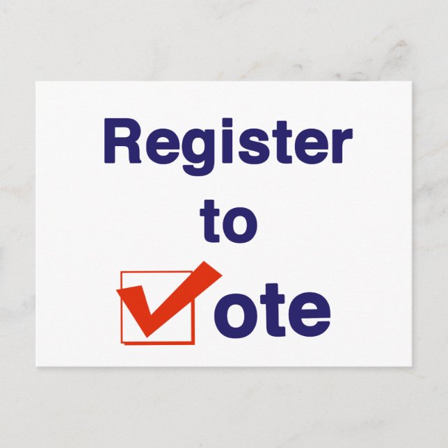 Register To Vote 2026 Postcard (Front)