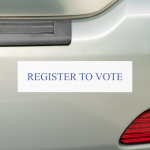 Register to vote elegant simple blue and white bumper sticker