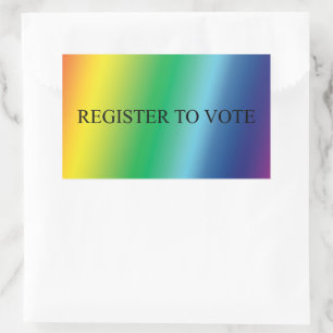 Register to vote elegant typography rainbow pride sticker