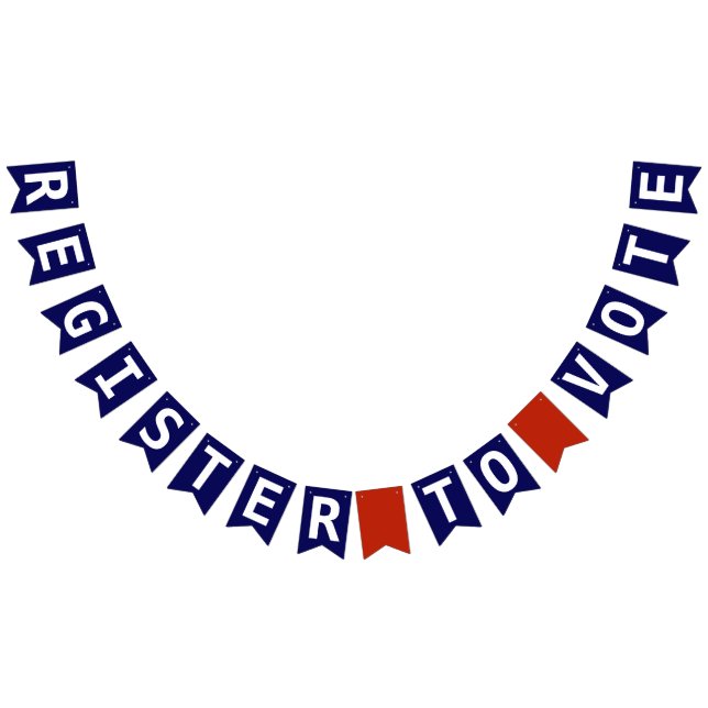 Register to Vote Red White and Blue Patriotic Bunting Flags (All)
