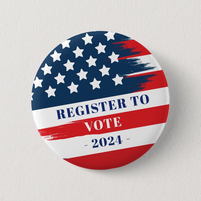 Register to Vote US Flag Button (Front)