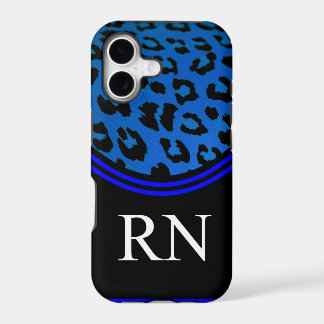 Registere Nurse iPhone 5 Case Blue Leopard Design