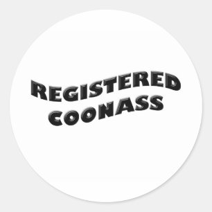 Registered Coonass Wave Classic Round Sticker