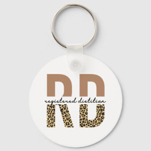 Registered Dietician Cheetah print RD Gifts Keychain