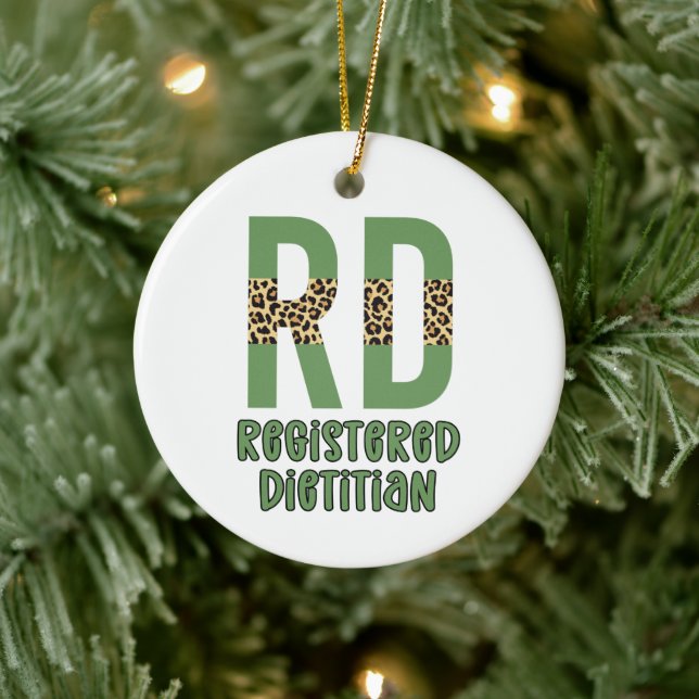 Registered Dietician Cheetah Typography Ceramic Ornament (Tree)