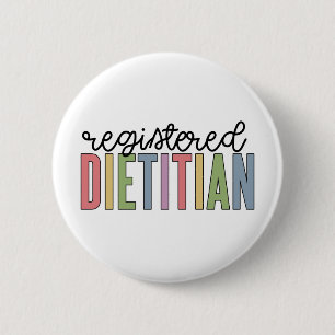 Registered Dietician Multicolored RD Gifts 2 Inch Round Button