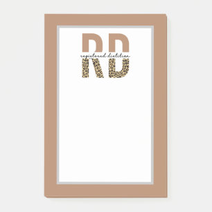 Registered Dietician RD Cheetah Print Typography Post-it Notes