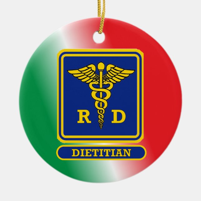 Registered Dietician Shield Custom Ceramic Ornament (Front)