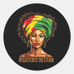 Registered Dietitian Afro African American Black H Classic Round Sticker