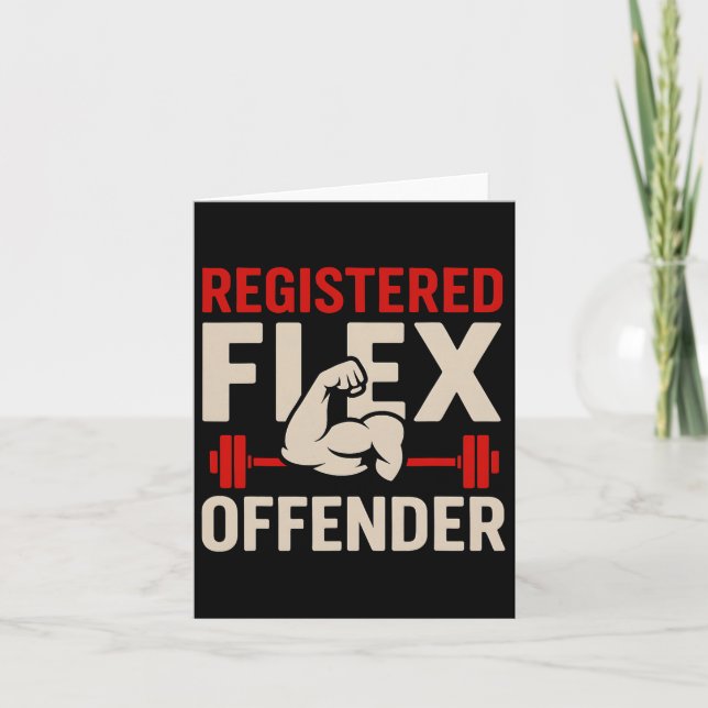 Registered Flex Offender Funny Gym Workout Bodybui Card (Front)