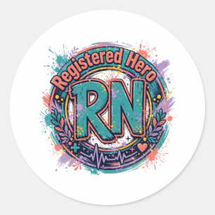 Registered Hero RN Classic Round Sticker
