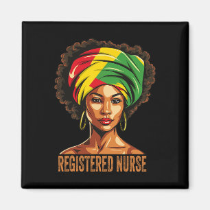 Registered Nurse Afro African American Black Histo Magnet