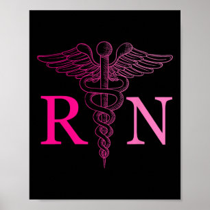 Registered Nurse Appreciation Pink Rn Nursing Tie  Poster