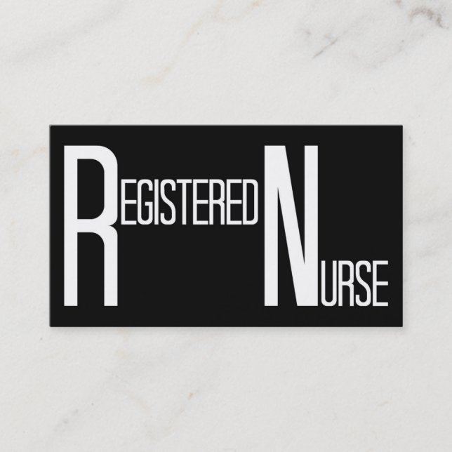 Registered Nurse Black Simple Business Card (Front)