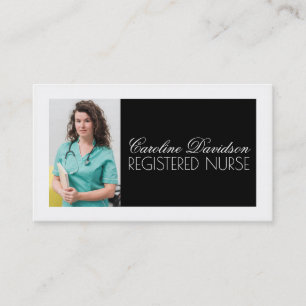 Registered Nurse Black & White Bold Design Card