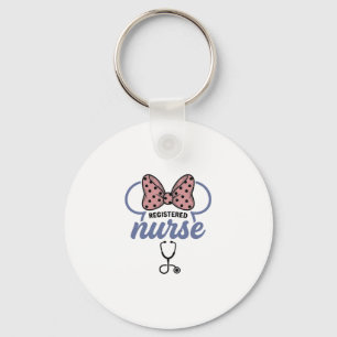 Registered Nurse Bow Stethoscope Vintage Graphic_1 Keychain