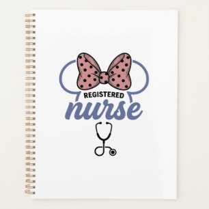 Registered Nurse Bow Stethoscope Vintage Graphic_1 Planner