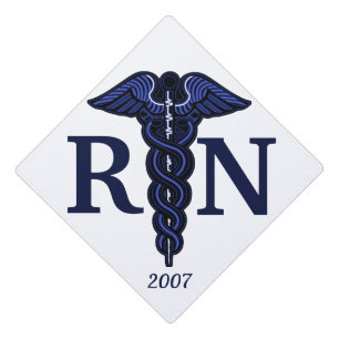 Registered Nurse Caduceus RN Customizable Year Graduation Cap Topper