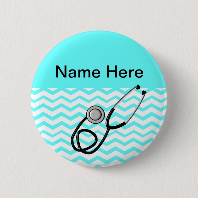 Registered Nurse Chevron Design 2 Inch Round Button (Front)
