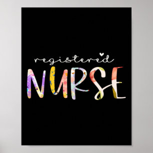 Registered Nurse Cute Floral Design Nursing  Poster