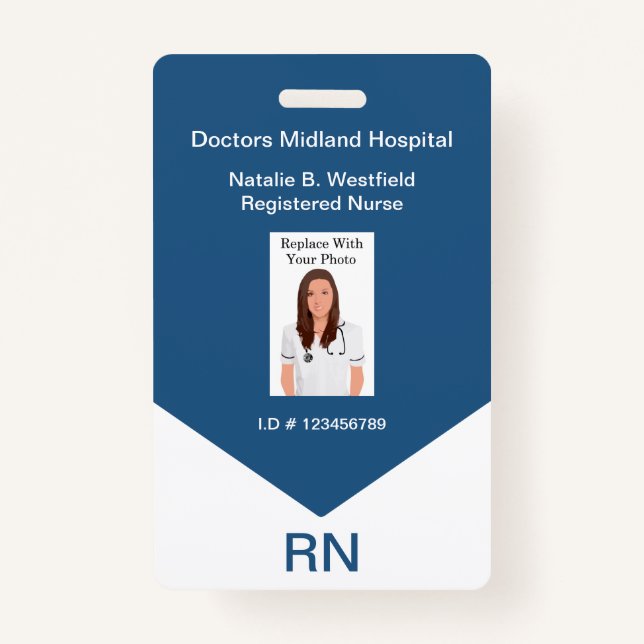 Registered Nurse Employee Photo ID Badges (Front)