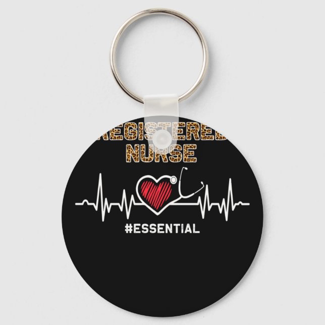 Registered Nurse #Essential Stethoscope Heartbeat Keychain (Front)