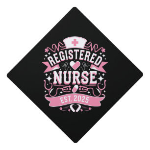 Registered Nurse Est 2025 Nursing Student Graduation Cap Topper