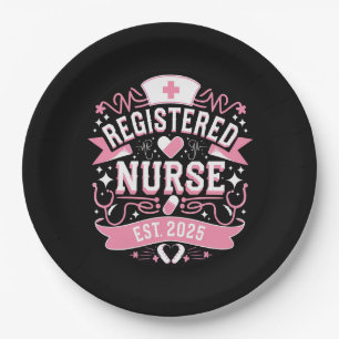 Registered Nurse Est 2025 Nursing Student Paper Plate