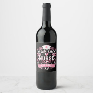 Registered Nurse Est 2025 Nursing Student Wine Label