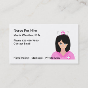 Registered Nurse For Hire Medical Professional  Business Card