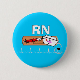Registered Nurse Gifts "RN" 2 Inch Round Button