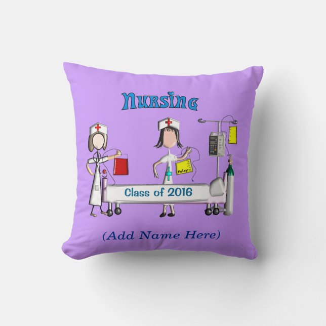 Registered Nurse Graduation Pillow 2016 Purple (Front)