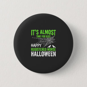 Registered Nurse Halloween Spiderweb and Raven 2 Inch Round Button
