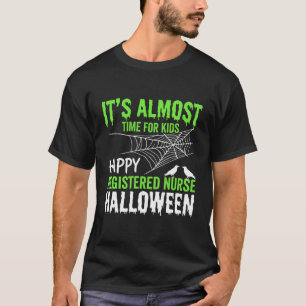 Registered Nurse Halloween Spiderweb and Raven T-Shirt