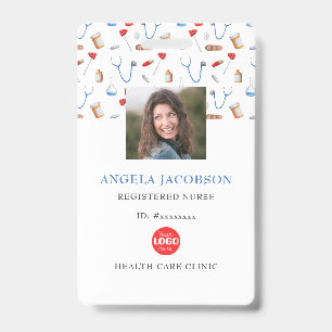 Registered Nurse Healthcare Logo Barcode Badge