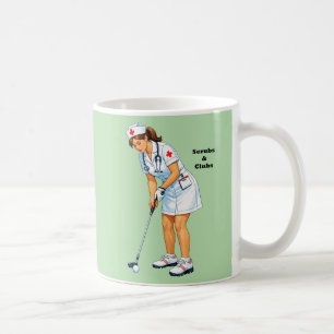 Registered Nurse in Uniform Putting the Golf Ball Coffee Mug