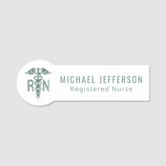 Registered Nurse - Logo - Green Name Tag