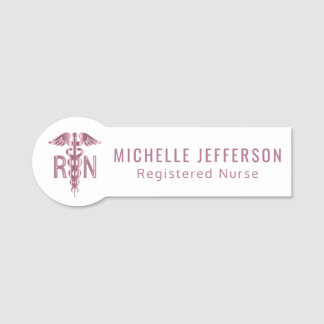 Registered Nurse - Logo - Pink Name Tag