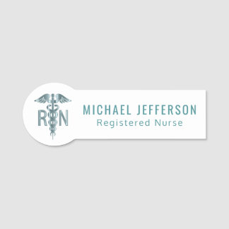 Registered Nurse - Logo -  Teal Blue Name Tag