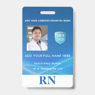 Registered Nurse,LPN Photo ID with Logo Badge