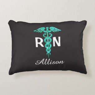 Registered Nurse Medical Caduceus Personalized Accent Pillow