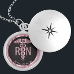 Registered Nurse - Medical Symbol Caduceus - Pink  Locket Necklace<br><div class="desc">Personalized Registered Nurse Medical Symbol Caduceus Pink Necklace ready for you to personalize. ✔Note: Not all template areas need changed. 📌If you need further customization, please click the "Click to Customize further" or "Customize or Edit Design"button and use our design tool to resize, rotate, change text colour, add text and...</div>