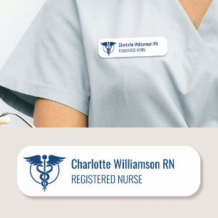Registered Nurse Name Tag ID Badge Logo Navy