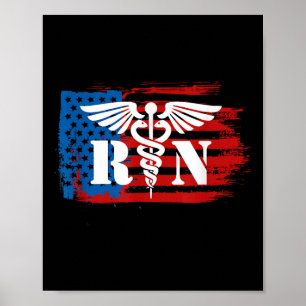 Registered Nurse Patriotic Shirts For Memorial Day Poster